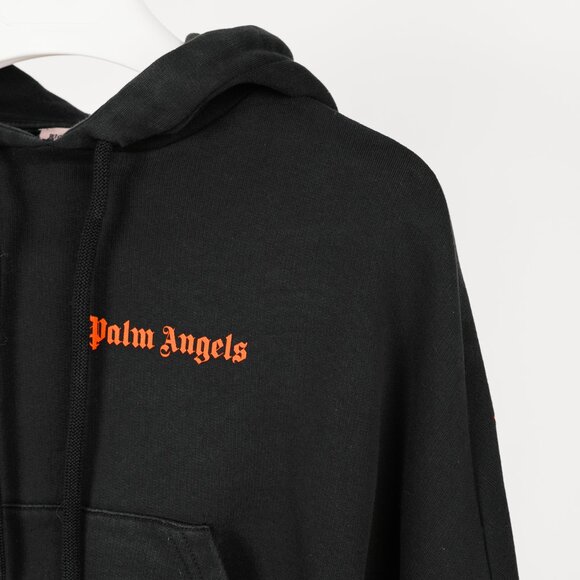 Palm Angels Summer 2019 Black Cropped Logo Print Hoodie - Picture 5 of 12